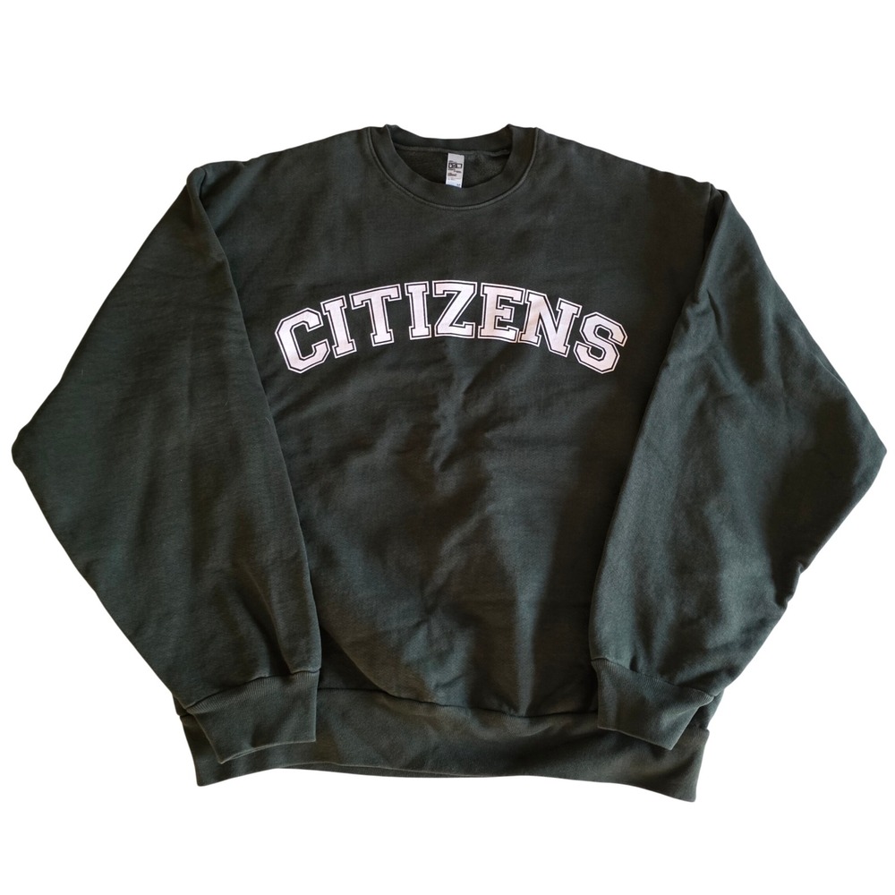 Los Angeles Apparel 14oz Heavy Fleece Crewneck Sweatshirt Mens M Olive Citizens